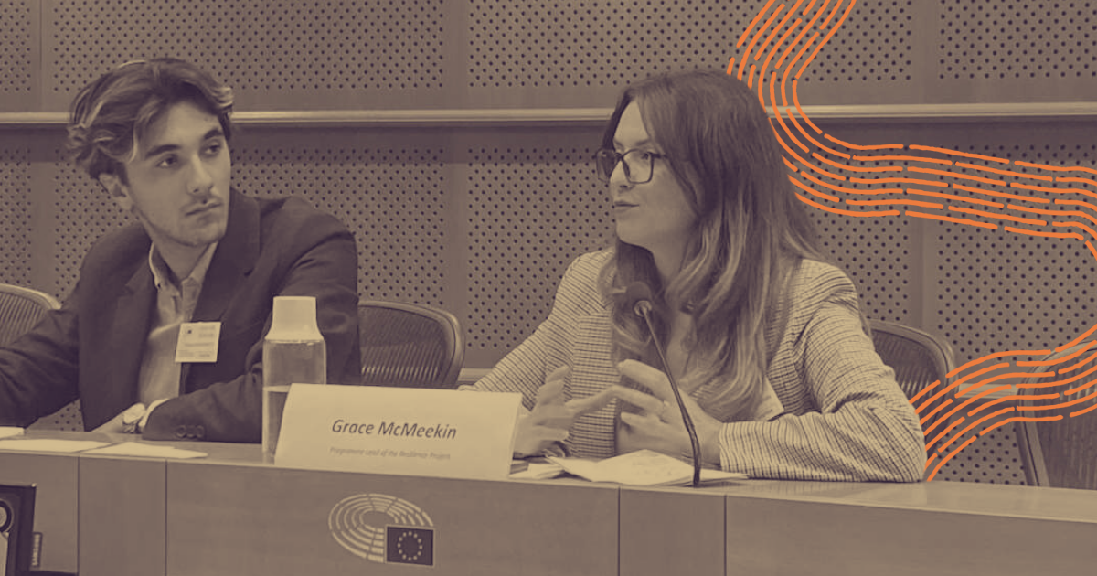 Grace speaking at the European Parliament